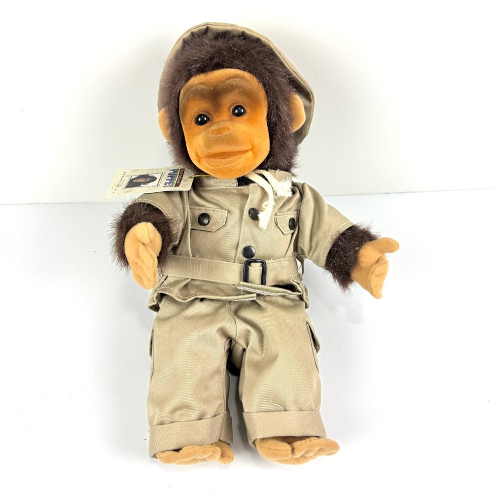 NWT Vintage 1997 HOSUNG LEO THE CHIMP HAND PUPPET 17" Monkey Squeaker Safari Zoo